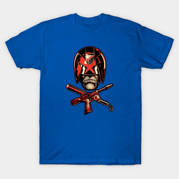 Dredd Helmet (Alt Print) T-Shirt by Nerdology